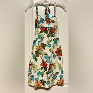 🌴Vintage Floral Halter Sun Dress